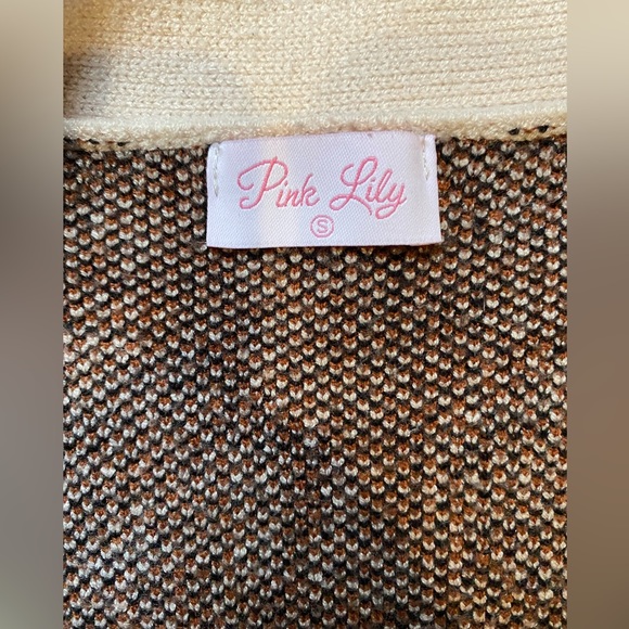 Small Pink Lily Honest With You Brown Animal Print Cardigan - Picture 3 of 4